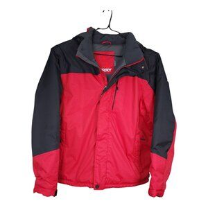 Gerry Mens Red & Black Puffer Jacket XL Polyester & Nylon Cold Weather Rated